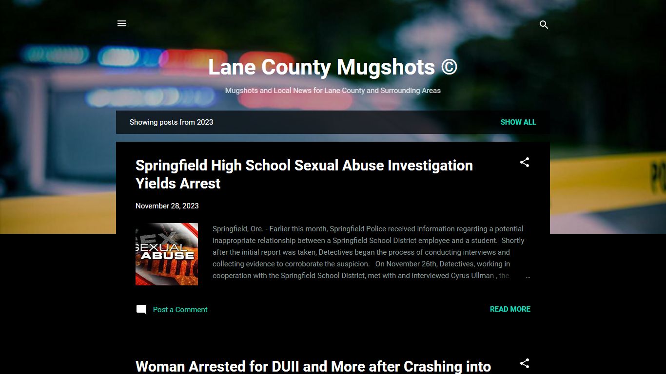Lane County Mugshots