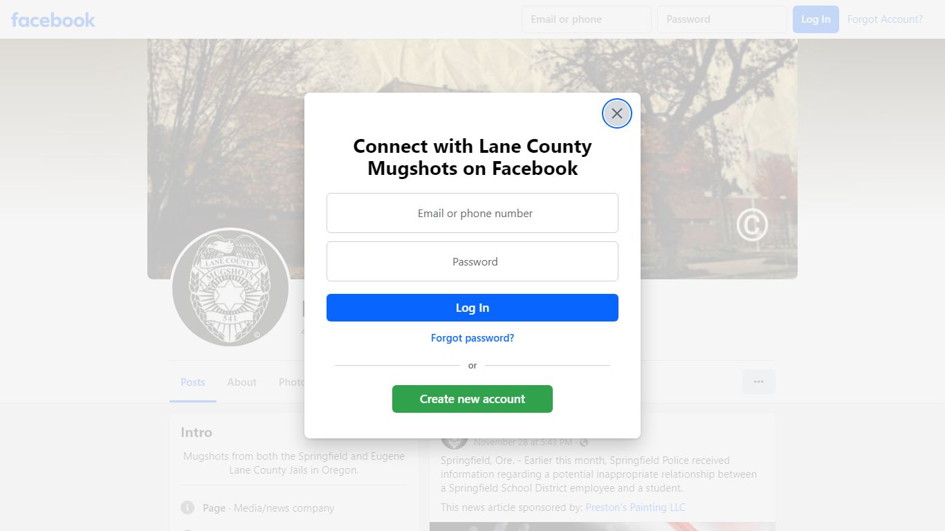 Lane County Mugshots - Facebook